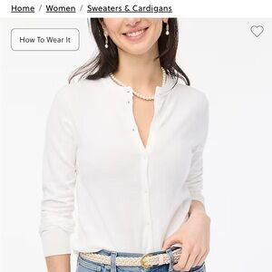 J.Crew Classic Cardigan in White